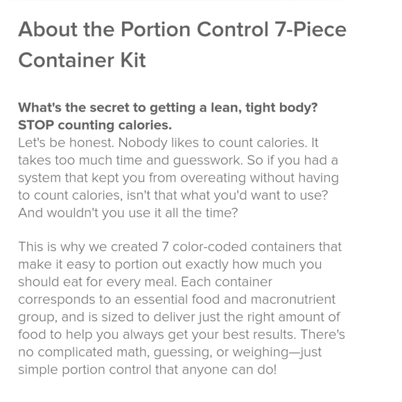 Portion Control 7-piece Container Kit - Picture 5 of 5